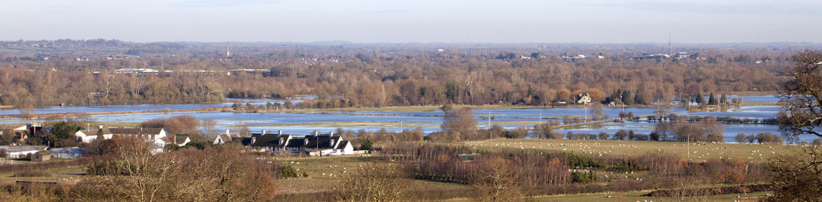 Aerial photo of a flooded meadow - copyright Mike Dodd