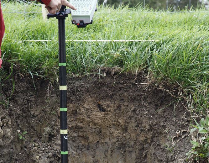 Photo of soil depth measuring tool - copyright Mike Dodd
