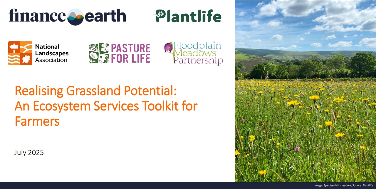 A picture of some grasses and herbs and text and logos 