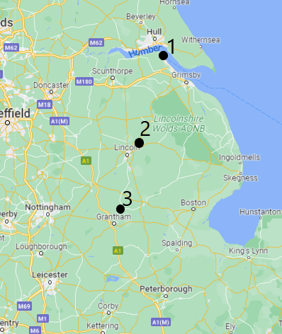 Map image showing reserves location in Lincolnshire